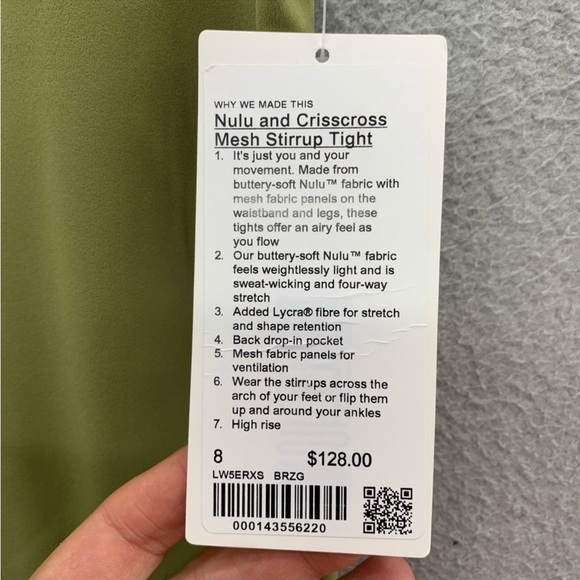 Lululemon Nulu and Crisscross Mesh Stirrup Tight, Bronze Green, Size 8 | EUC - Picture 6 of 7